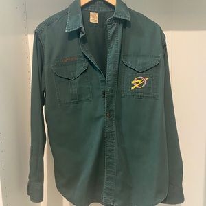 Vintage army green button down